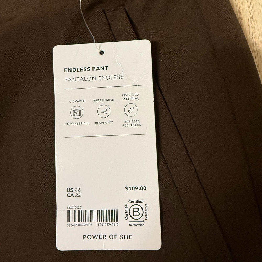 NWT Athleta Endless High Rise Pant in Toasted Brown - Picture 4 of 8